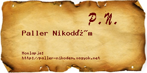 Paller Nikodém névjegykártya
